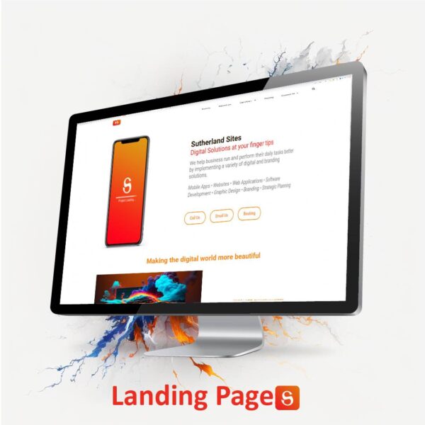 banger Landing Page Website, single page website, simple clean website, desktop, Sutherland sites